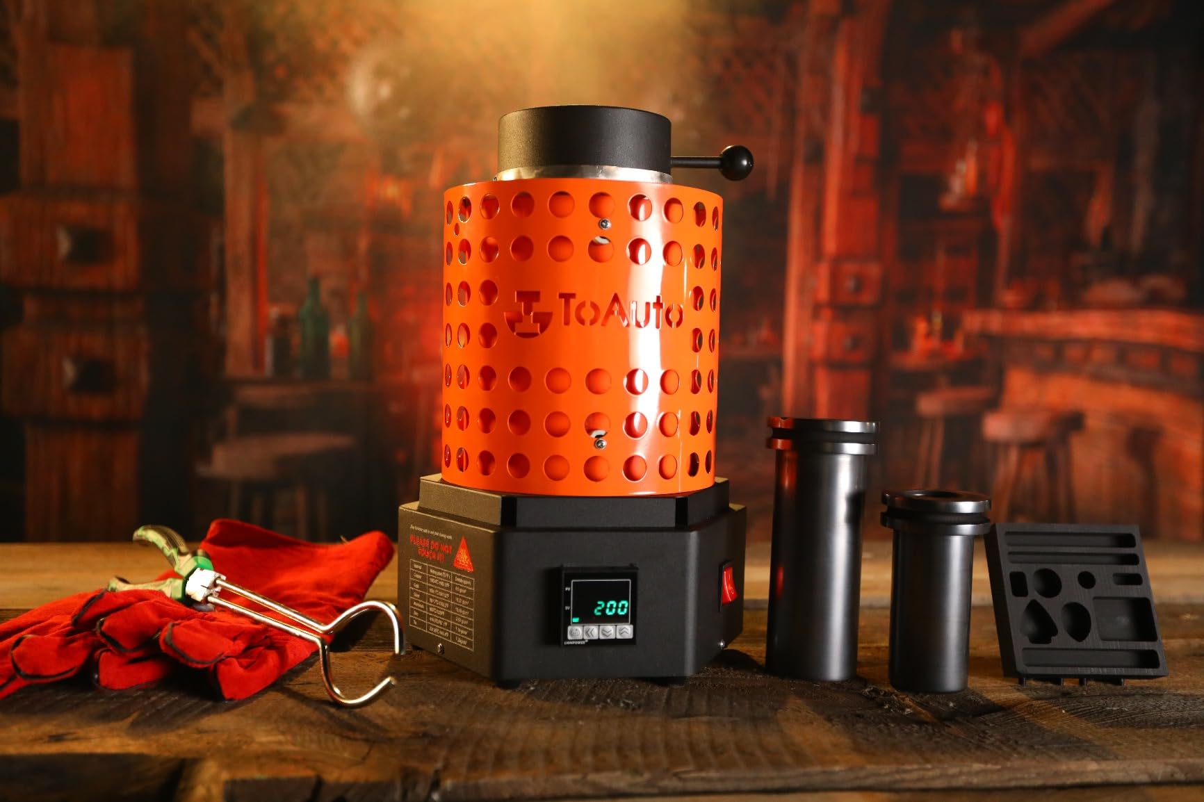 TOAUTO TRF3000 Resistance Gold Melting Furnace 1+3KG 1800W 2102°F Digital Smelting Furnace Kiln Kit Tool with Graphite Mold for Jewelry Recycling Melt Scrap Copper, Gold, Silver, Aluminum 110V customer photo 1