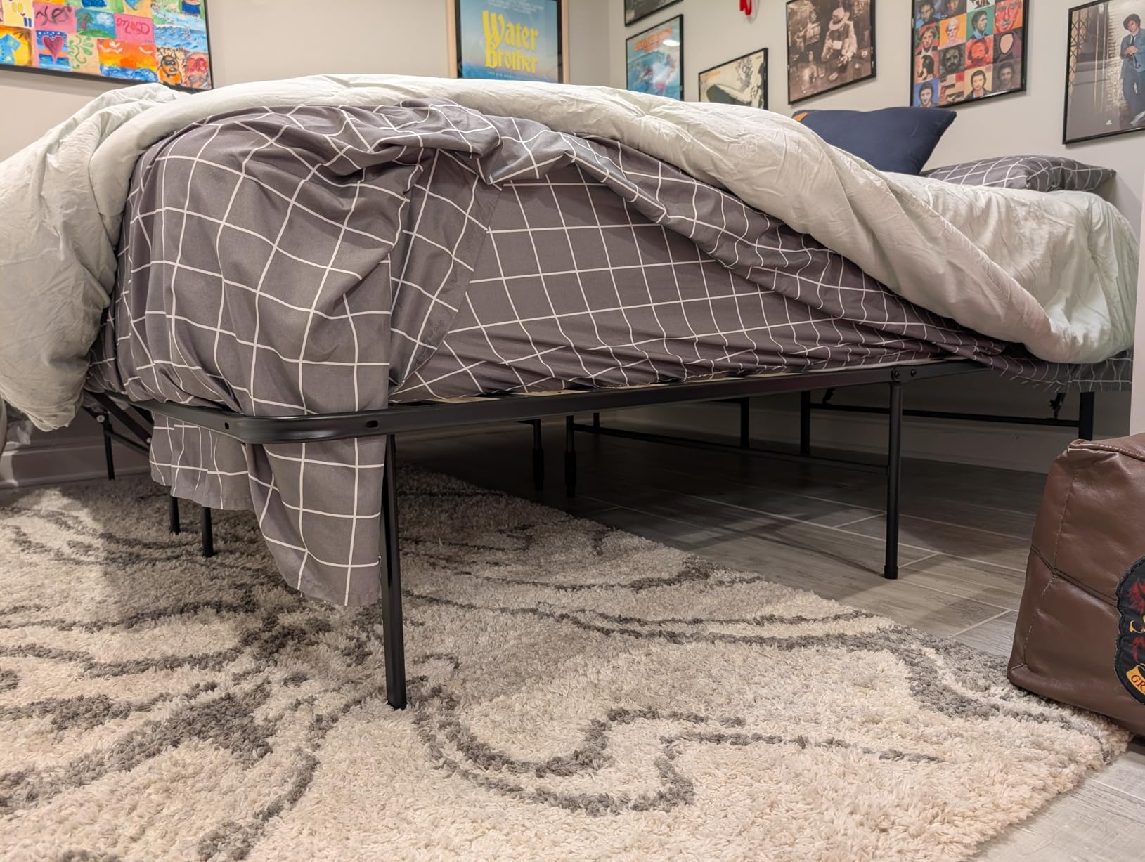 Best Price Mattress 14-inch Foldable Quickbase Metal Platform Bed Frame with Tool Free Easy Assembly, Wood Slats No Box Spring Needed, Black, Queen customer photo 1