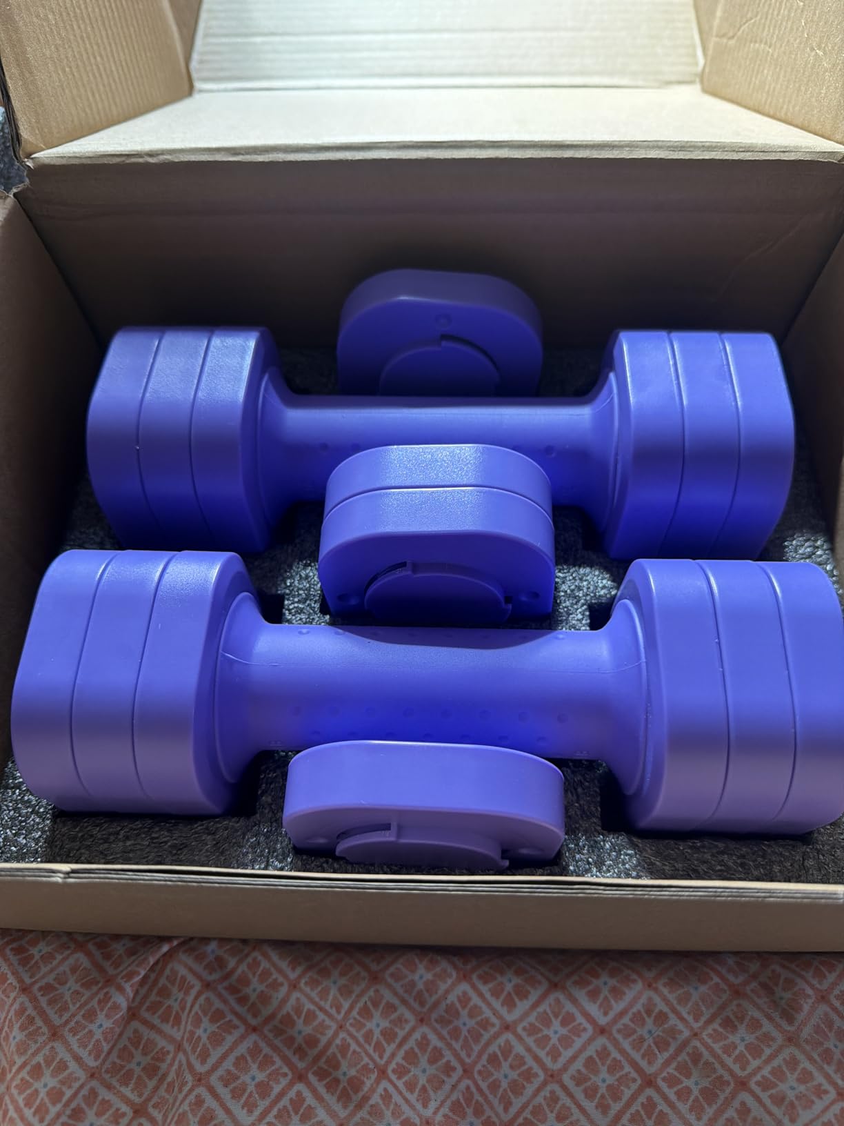 Zempox Adjustable Dumbbell Set, 4 in 1 Free Weight Dumbbell Set for Women, Hand Weight for Women at Home, Each 2lb 3lb 4lb 5lb with TPU Soft Rubber Handle for Home Gym Aquatic Fitness Equipment customer photo 2