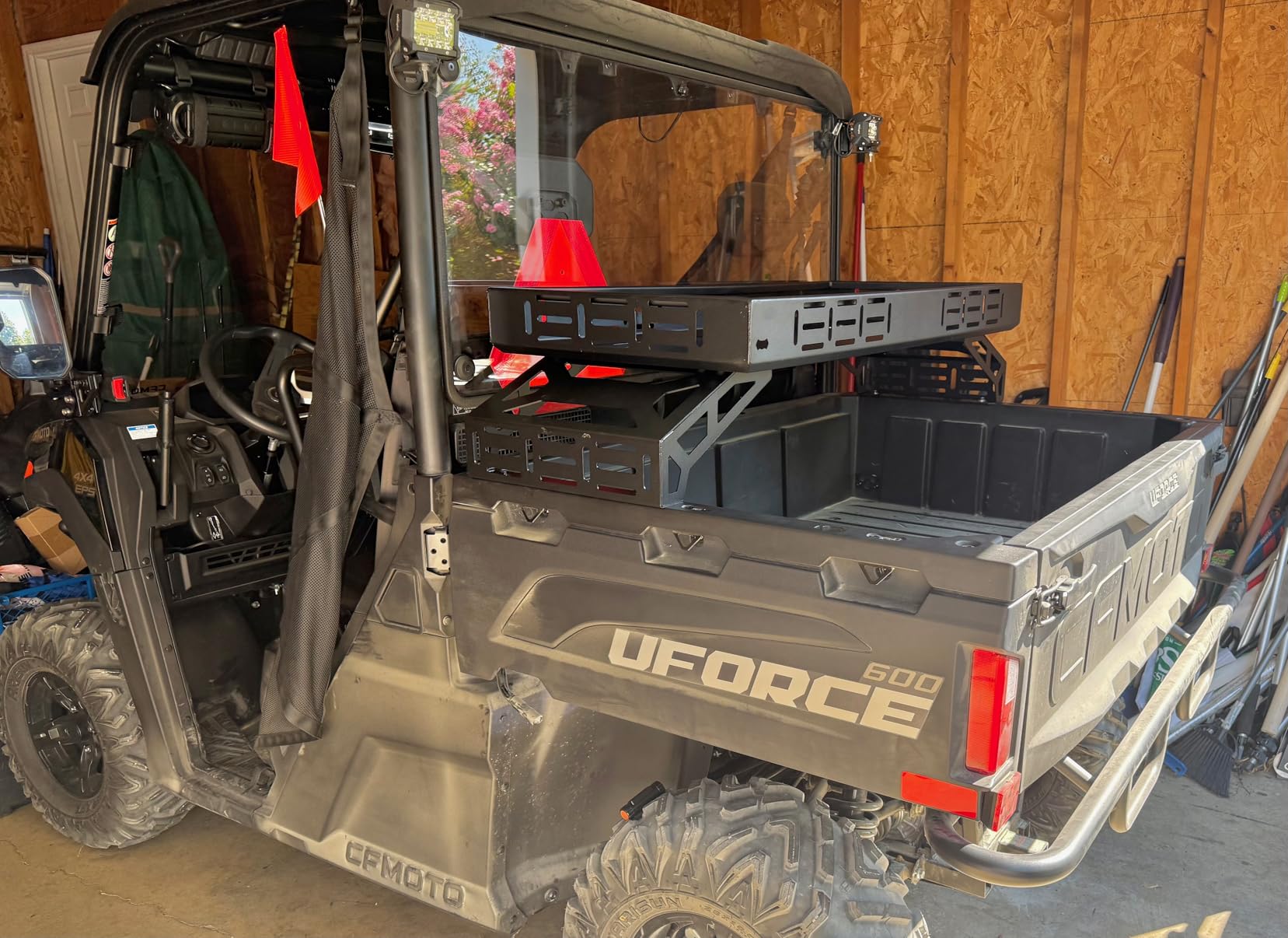 HECASA UTV Overbed Cargo Rack Adjustable Mounting Brackets Fits Bed Rail | Widths 39.7