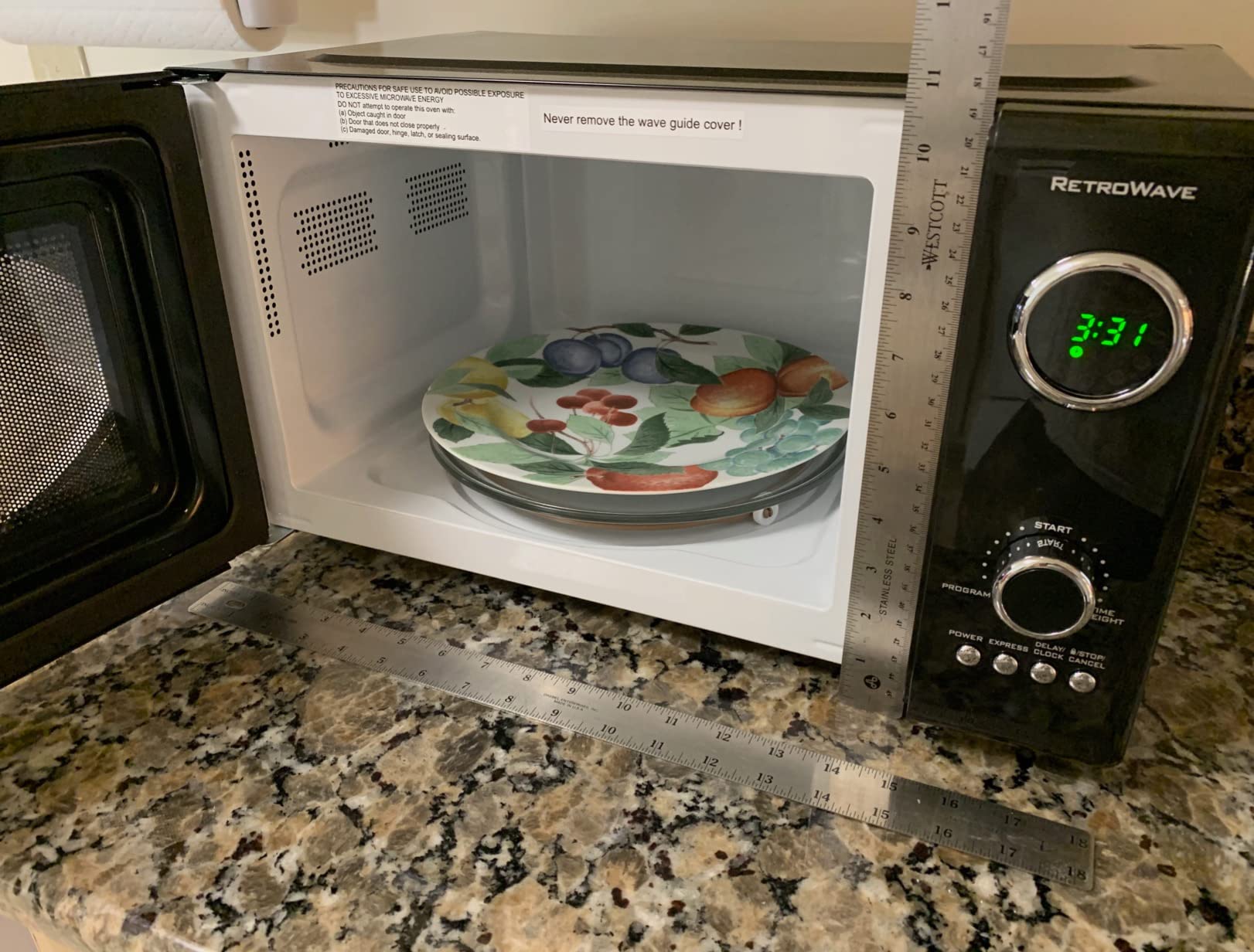 Nostalgia Retro Compact Countertop Microwave Oven - 0.7 Cu. Ft. - 700-Watts with LED Digital Display - Child Lock - Easy Clean Interior - White customer photo 1