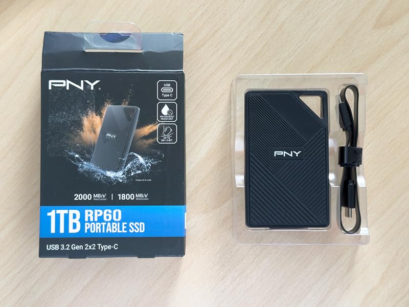 PNY RP60 1TB USB 3.2 Gen 2x2 Type-C Portable SSD | Up to 2,000MB/s - Includes Transfer Cable/Acronis Software, Rugged, IP65 Rated, Water/Dust/Drop Resistant - PSD0CS3060-1TB-RB customer photo 2