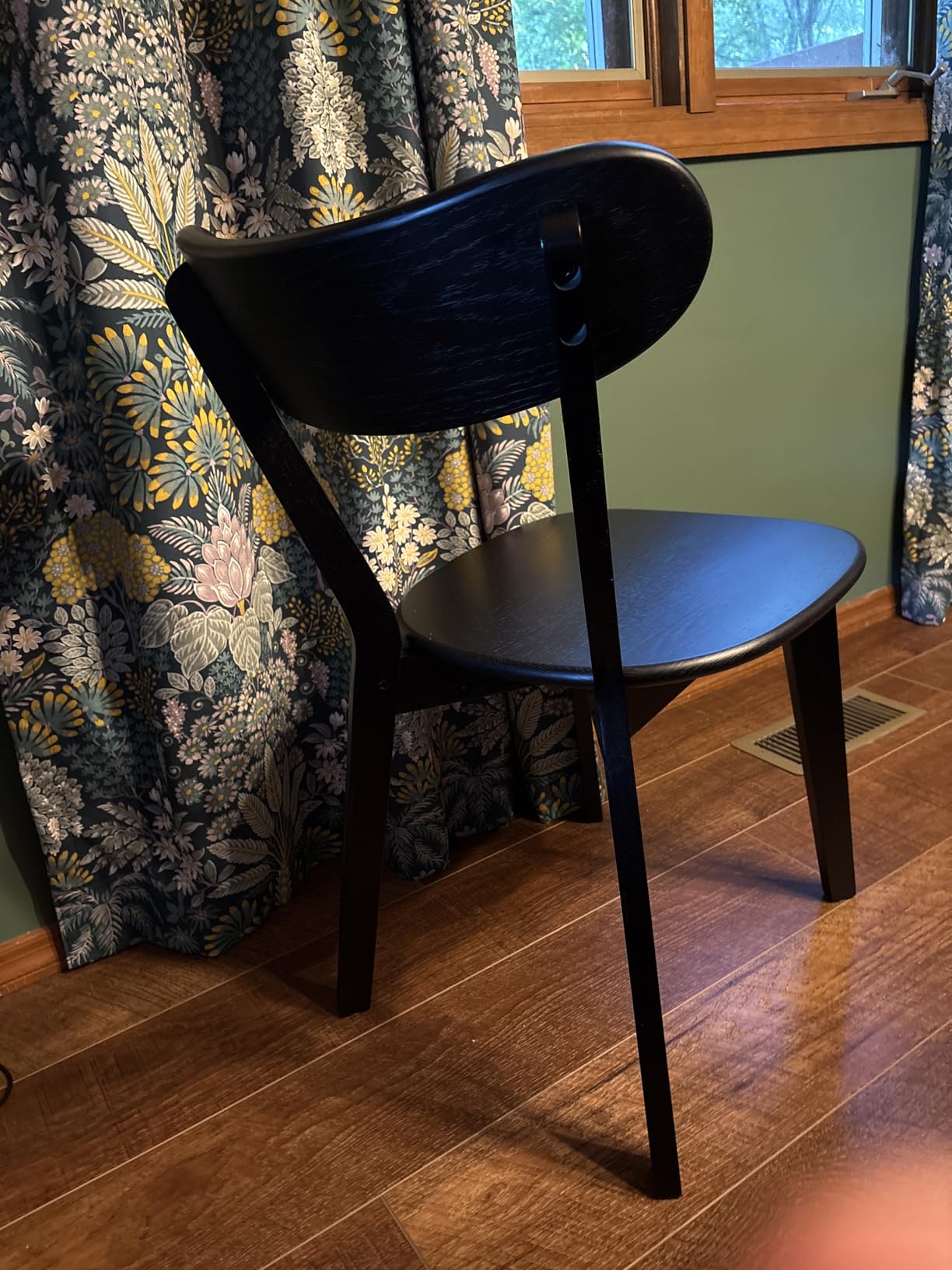 Oak Dining Chairs, Kitchen Chairs, 100% Solid Wood Modern Dinner Chair with Curved Backrest (4PK, Walnut) customer photo 2