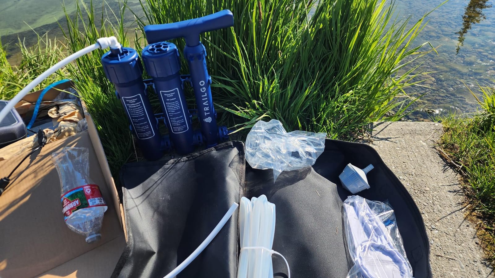 Pro Portable Water Filter for Camping - Water Purifier Survival | Hand-pump emergency filtration for hiking, backpacking & off-grid base camps; 3-stage ultrafiltration, 1.5L/min, 3000L customer photo 2