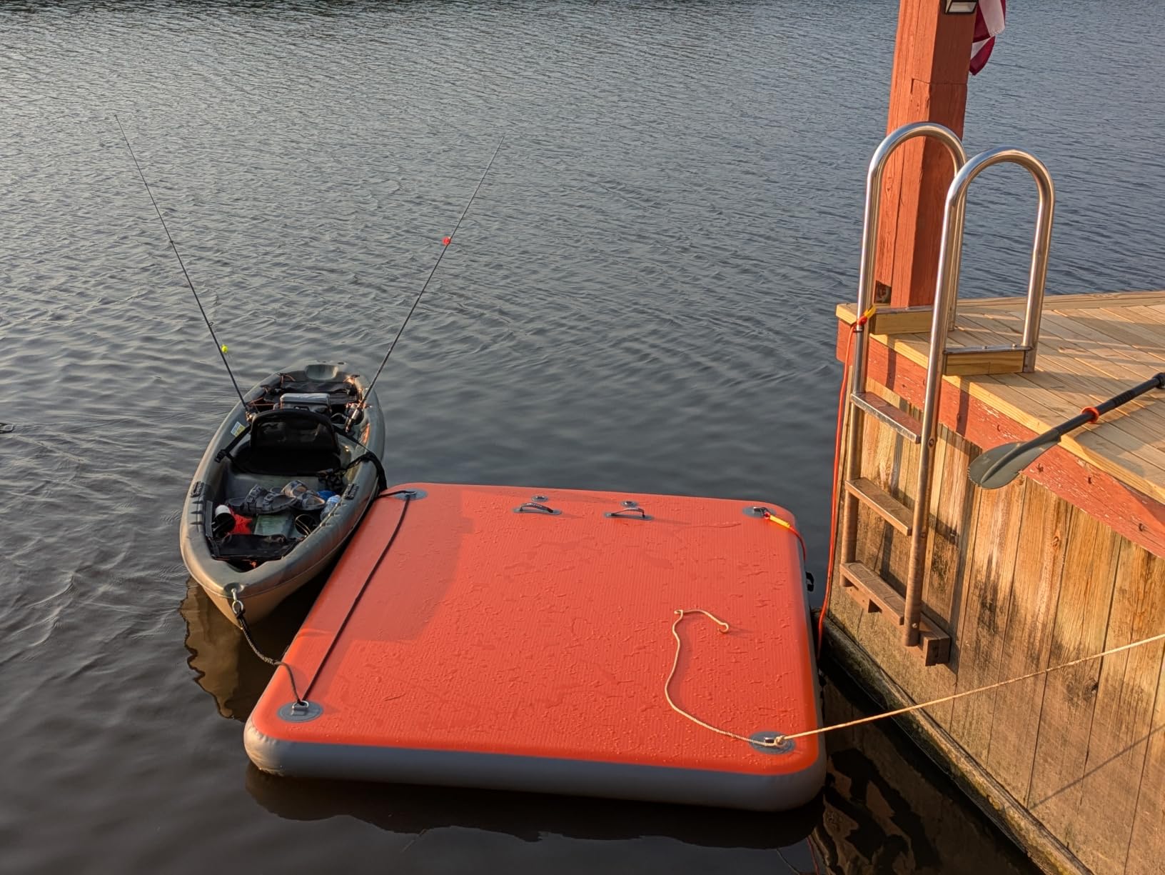 VOFiTNY Inflatable Floating Dock, Swim Platform Floating Dock for Lakes, Lake Floats for Adults, Island Raft Mat for Lake Beach Ocean, Non-Slip Surface customer photo 2