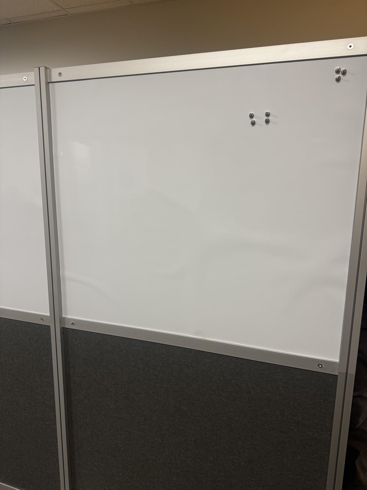 VIVO Dry Erase/Dark Gray Freestanding 76x66 inch Privacy Panel, PP-MWS63WB | Modular Wall System, 2 PET Panels, Modern Professional Office Cubicle Dividers, Whiteboard Privacy-Screen, Silver Frame customer photo 2