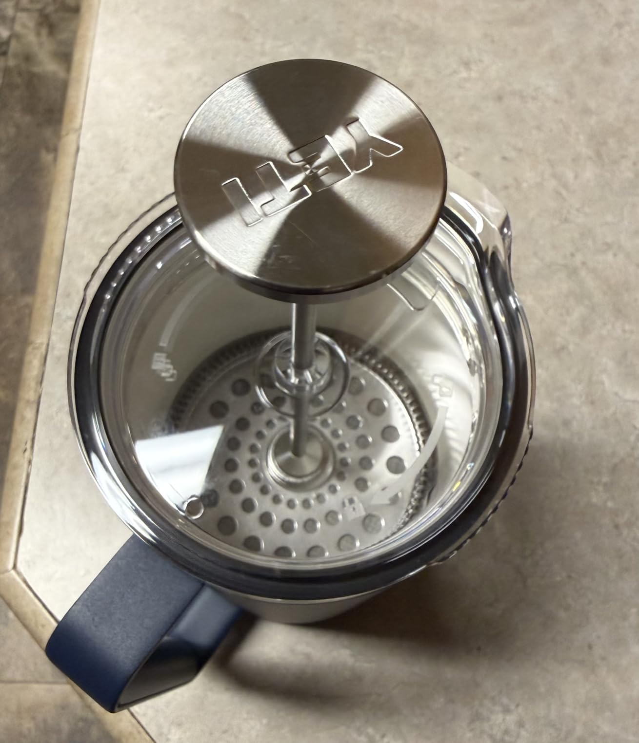 YETI Rambler 64 oz. French Press Coffee Maker, Navy | with GroundsControl Filter customer photo 2