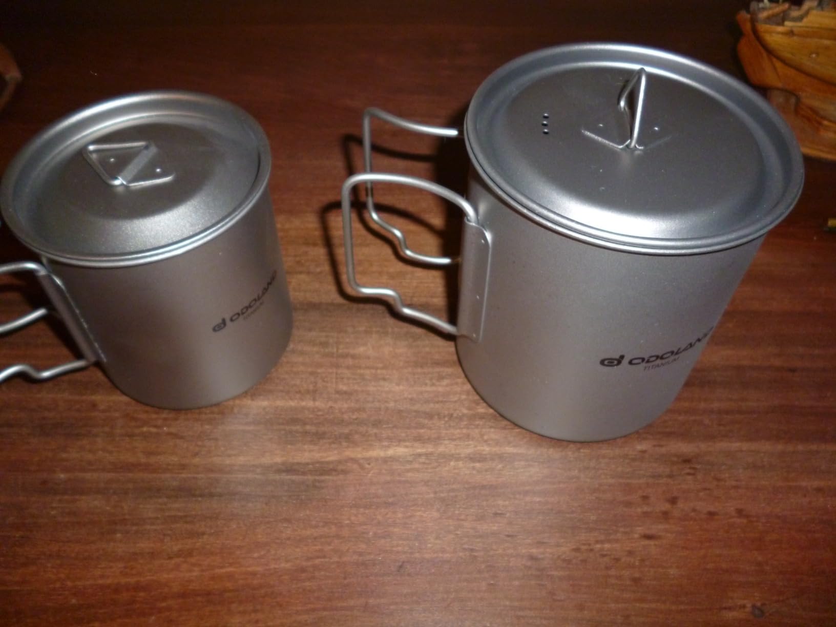 Odoland Titanium Camping Cookware 420ML & 750ML Titanium Pot with Lid and Spork Lightweight Camping Pot for Backpacking Hiking Traveling and Picnic customer photo 1