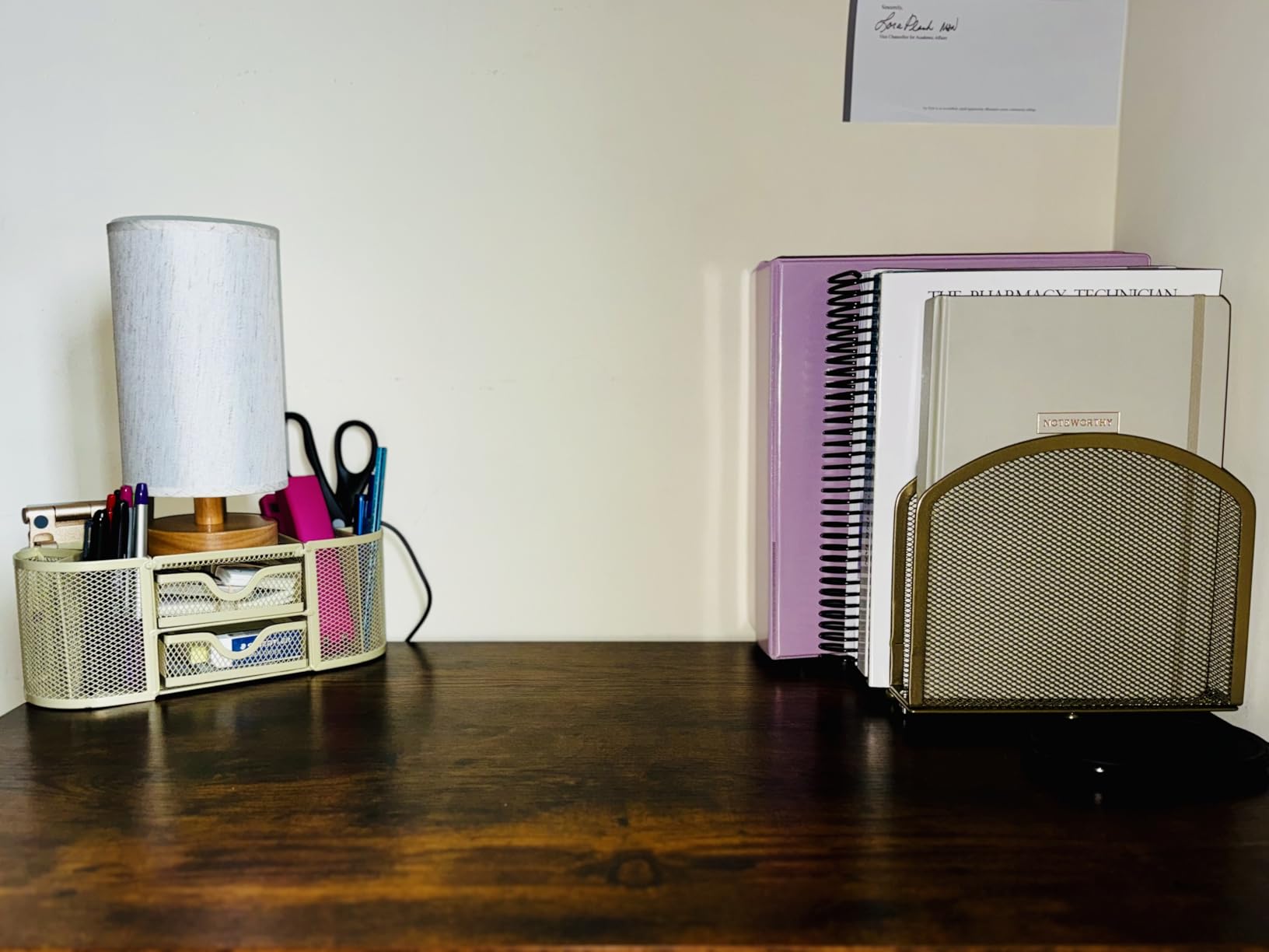 SUPEASY Mesh Desk Organizer, Pen Holder for Desk with 2 Drawers, Black customer photo 1