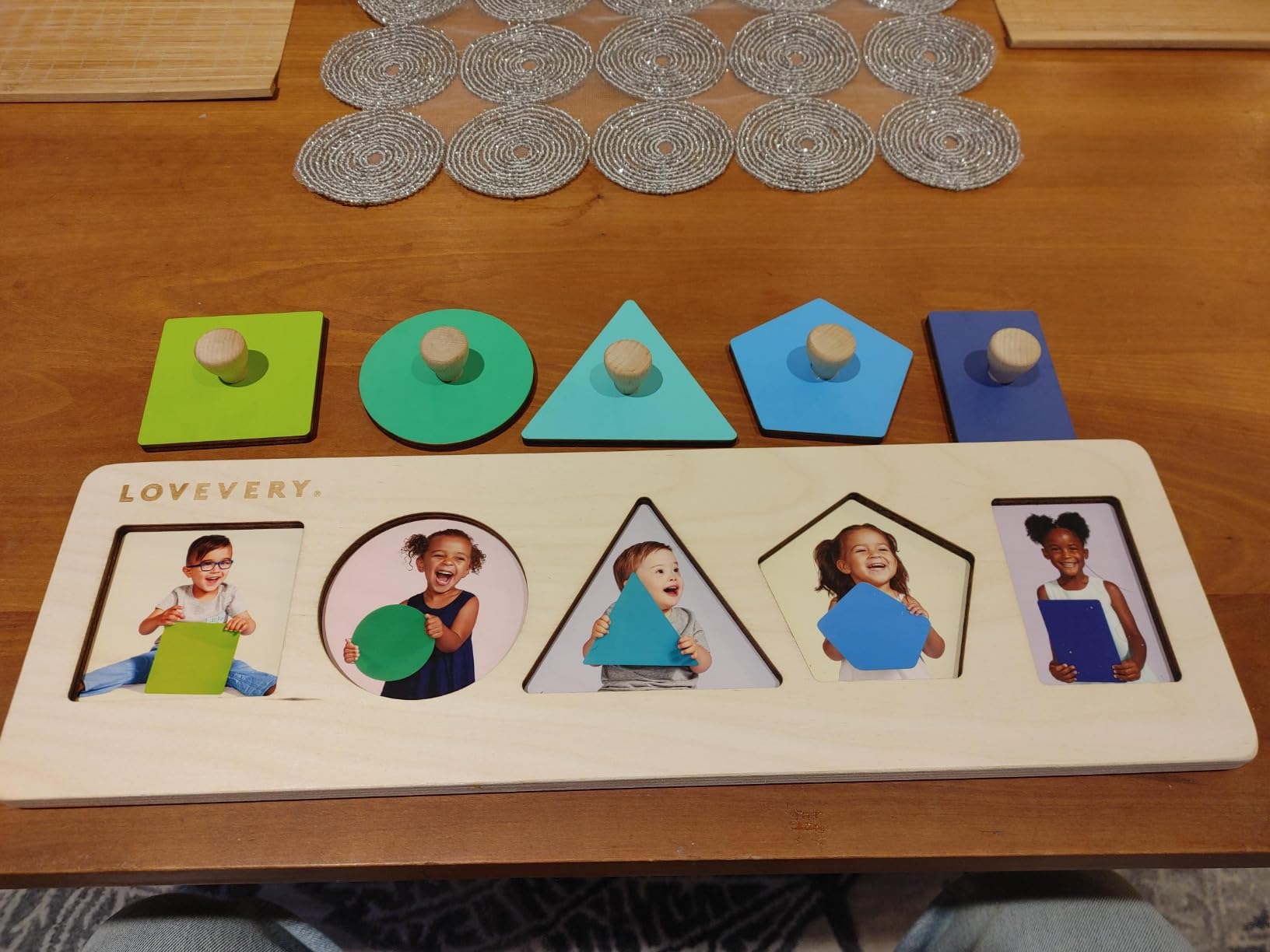 LOVEVERY | Friends of All Shapes Puzzle | Montessori Toddler Toy, Ages 16 Months+ customer photo 2
