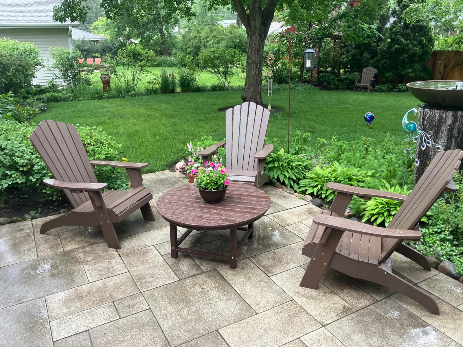 Oversized Adirondack Chair with Cup Holder (1pc, Light Gray) | Poly Lumber Patio Chairs, 350Lbs Support, All Weather Patio Chairs for Fire Pit Deck Backyard Patio Outdoor Garden customer photo 1