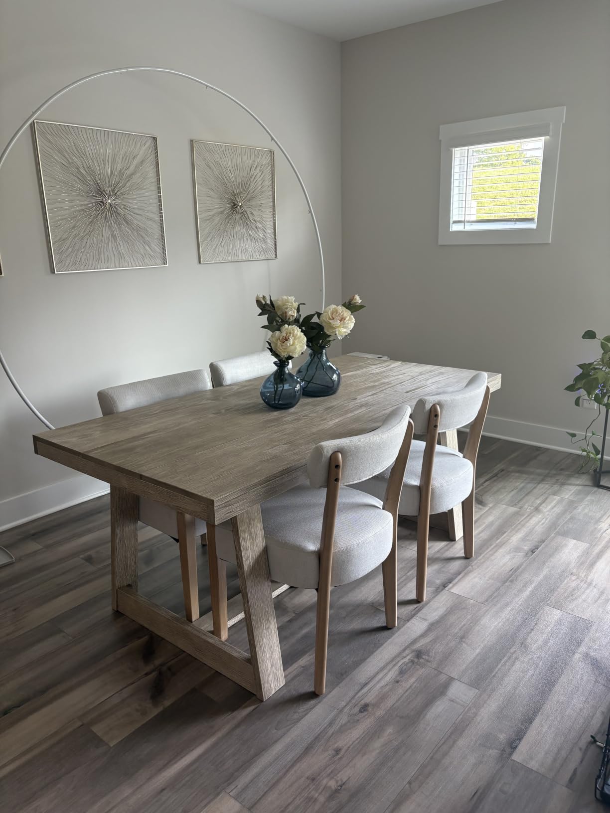 Plank+Beam Classic 72 Inch Dining Table, Rectangular, Pecan Wirebrush | Non-Toxic Finishes, Versatile Design, Farmhouse Design, Elegant Details, Easy Assembly, Quick Setup, Solid Wood customer photo 1