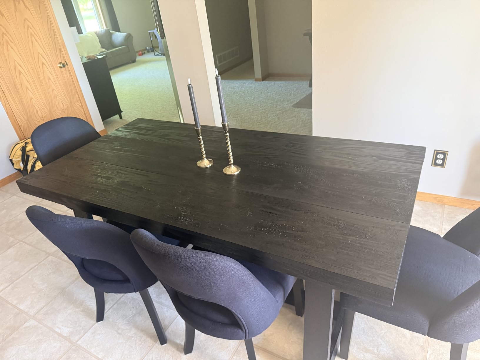 Plank+Beam Classic 72 Inch Dining Table, Rectangular, Pecan Wirebrush | Non-Toxic Finishes, Versatile Design, Farmhouse Design, Elegant Details, Easy Assembly, Quick Setup, Solid Wood customer photo 2