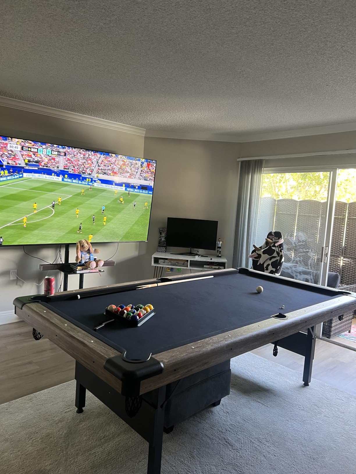 GoSports 6, 7, or 8 ft Billiards Tables - No Assembly, Choose Your Color - Portable Pool Table Includes Full Set of Balls, 2 Cue Sticks, Chalk and Felt Brush customer photo 2