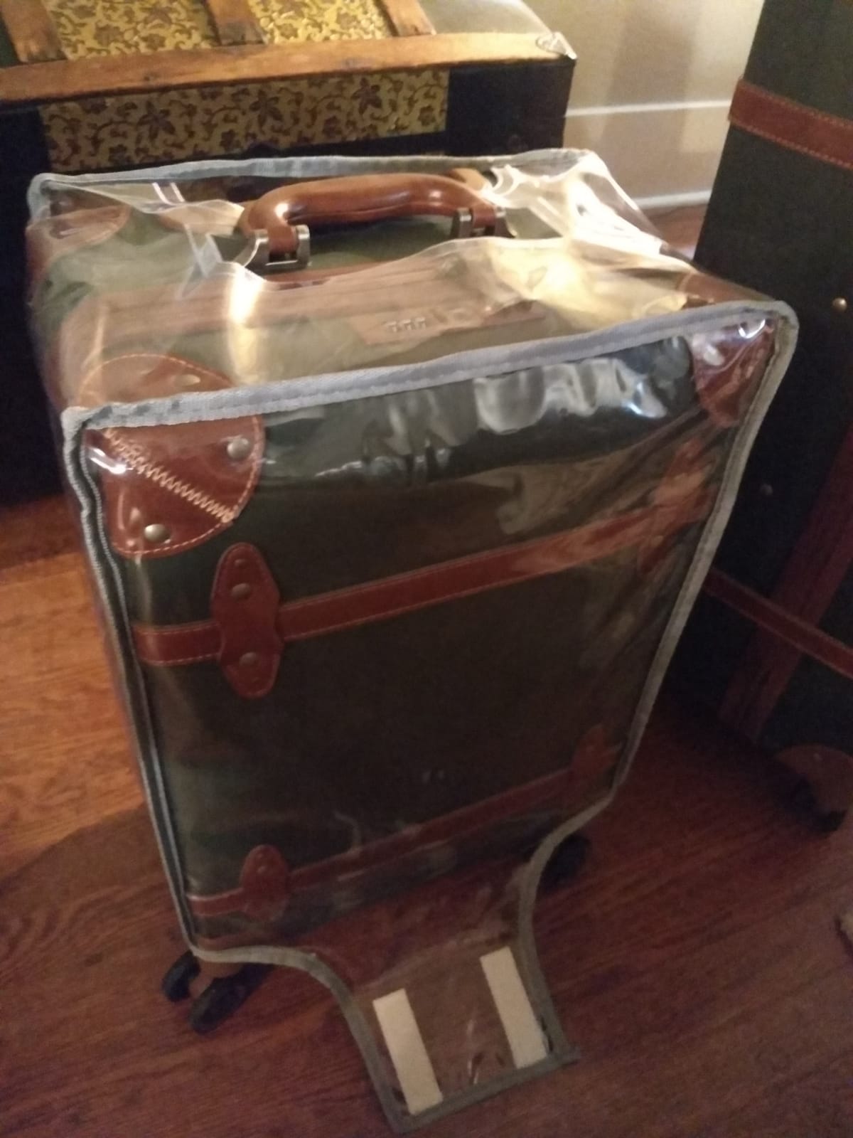 NZBZ Vintage Luggage Set for Women, 3 Piece Retro Trunk Suitcase Set with Spinner Wheels, PU Leather Travel Luggage with TSA-Accepted Lock & Protective Cover, 20/24/28 Inch, Vintage Olive customer photo 1