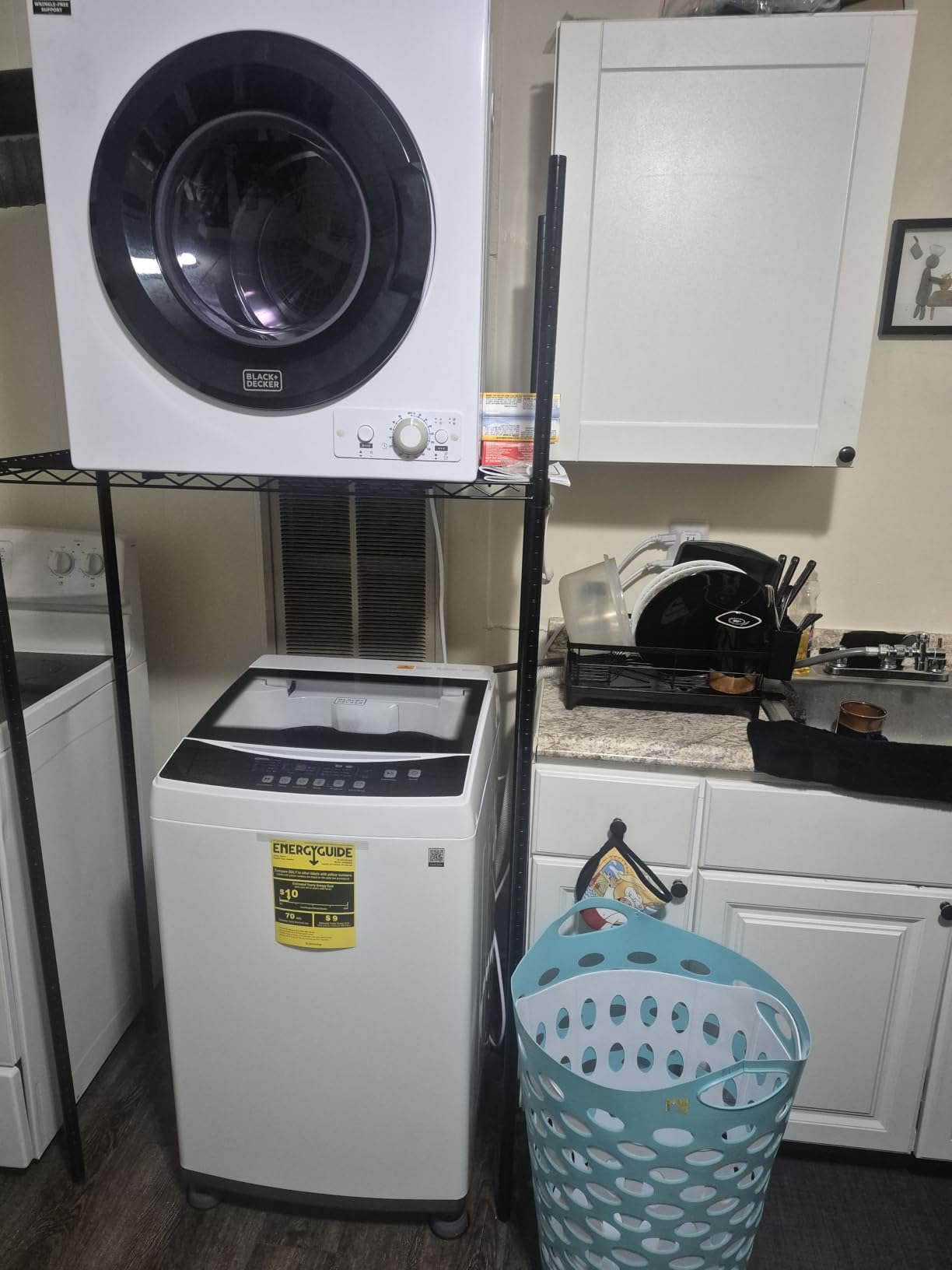 BLACK+DECKER 7.0 Cu. Ft. Front Load Dryer, 240V, BLD67ME, White | Electric Clothes Dryer with LED Display and Dial Control, 5 Sensor and Manual Dry Selections customer photo 1