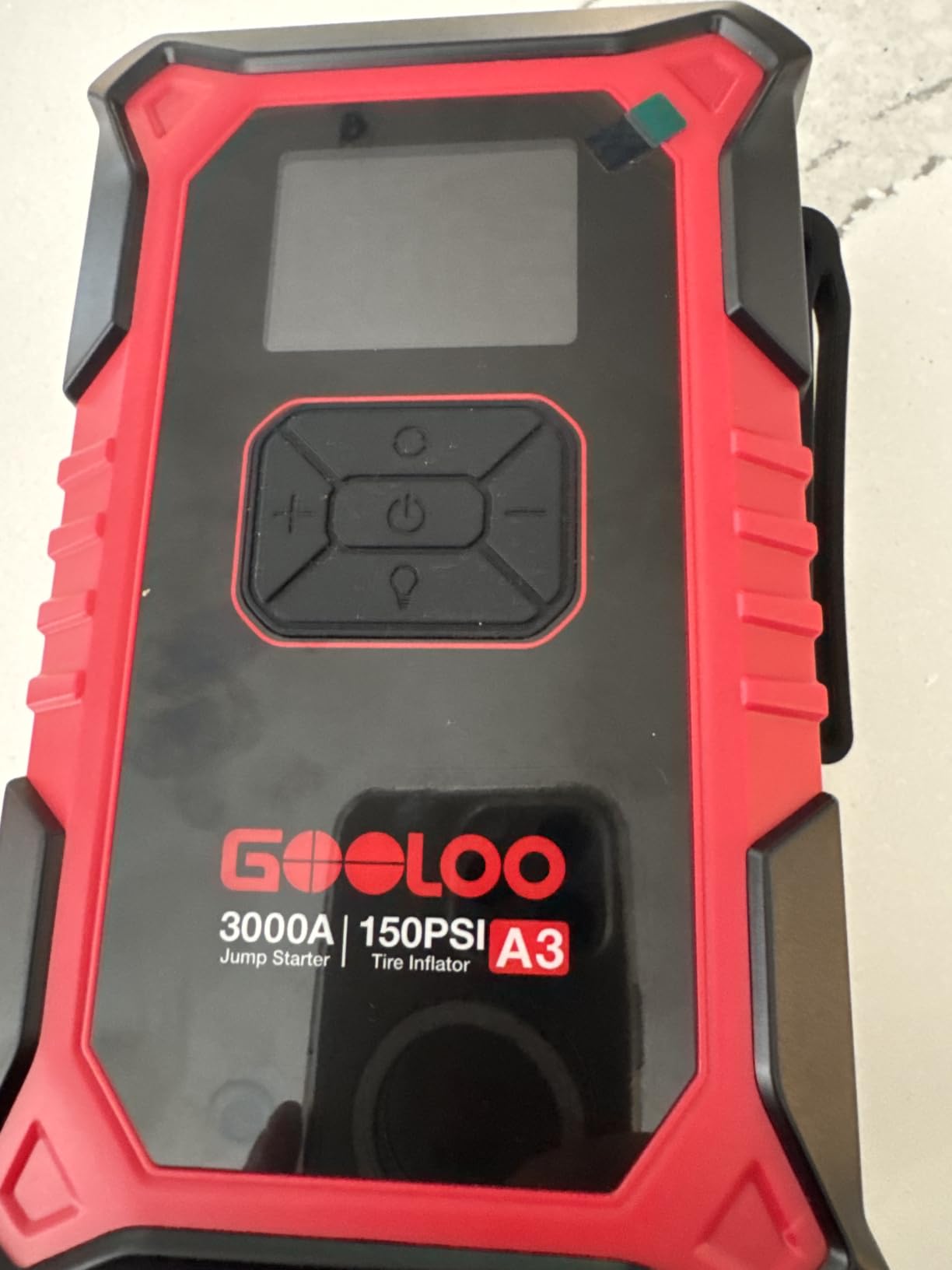 GOOLOO A3 12V 3000A Portable Jump Starter with Air Compressor | Supersafe Car Battery Booster Pack (9L Gas/6.5L Diesel) - BOOST for Dead Battery - 150 PSI Auto-Off Tire Inflator - LED Light customer photo 2