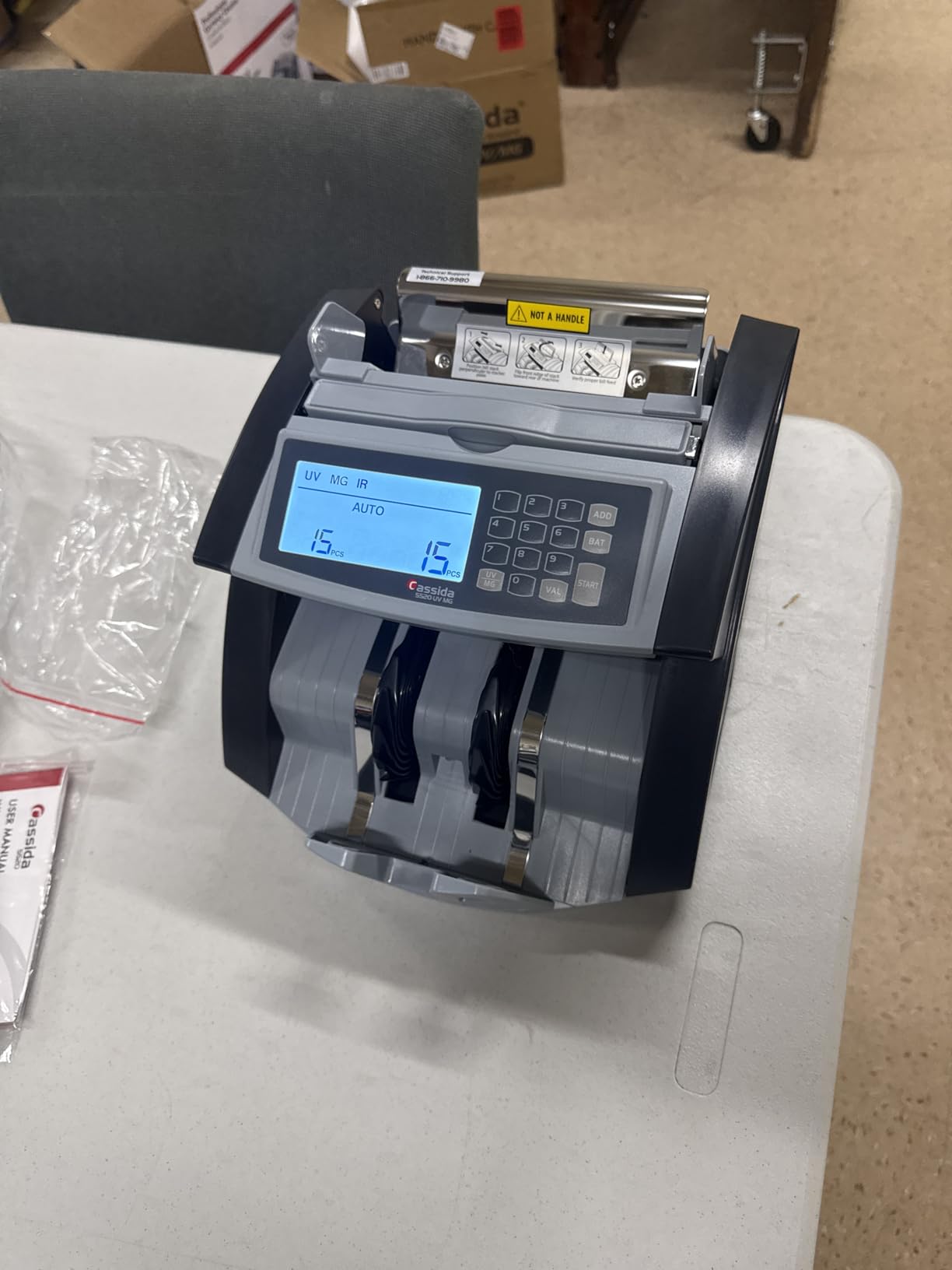 Cassida 8800R V2 USA Premium Bank-Grade Mixed Denomination Money Counter Machine, Advanced Counterfeit Detection, Multi-Currency, 3-Year Warranty, Includes External Display, Printing Enabled customer photo 1