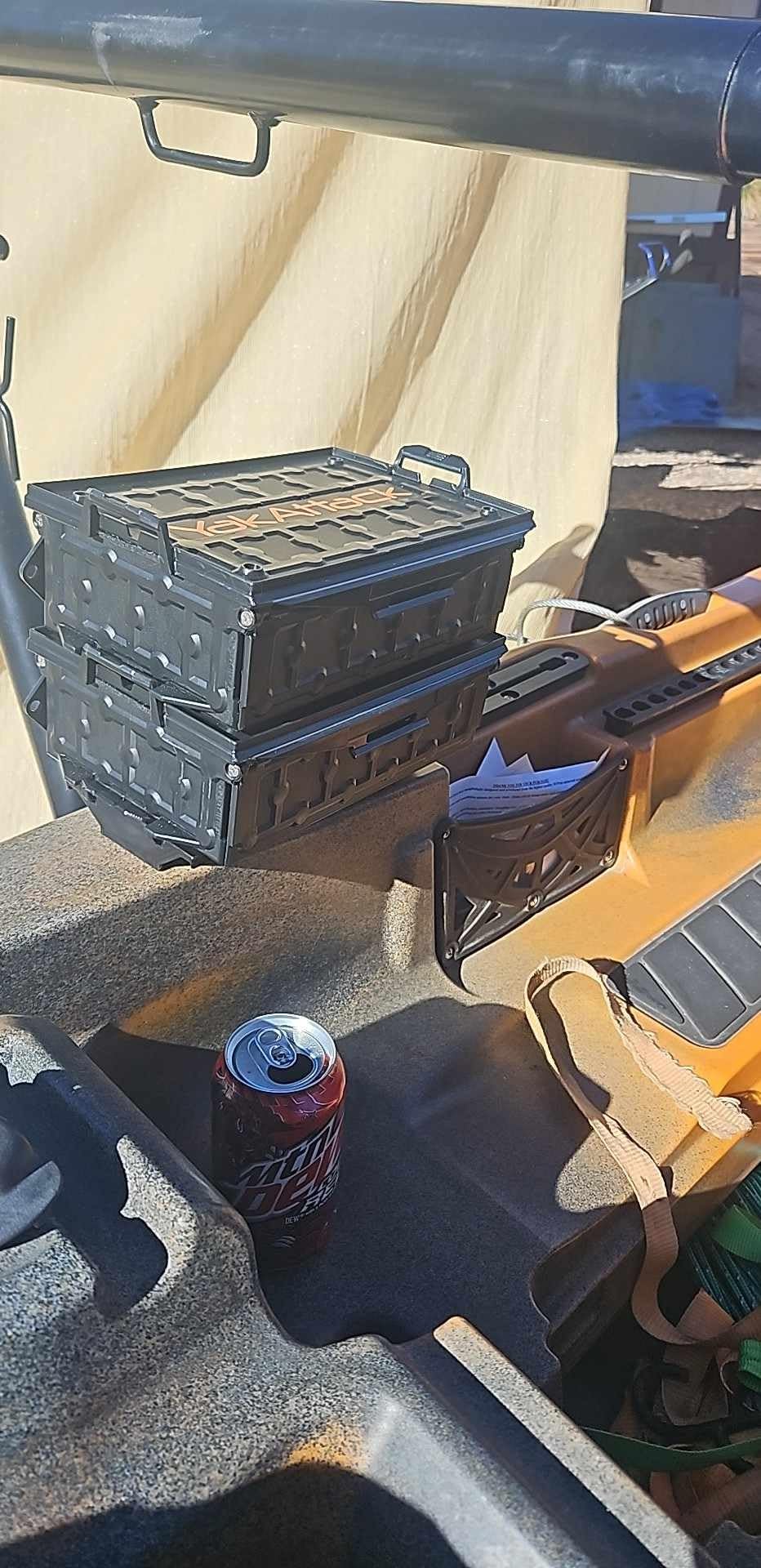 YakAttack TracPak Combo Kit - Battleship Grey | 2 Stackable Storage Boxes + Quick Release Track Base | Fits MightyMount, GearTrac & Kayak Tracks | Space-Saving Fishing Storage | Compact Kayaking Box customer photo 1