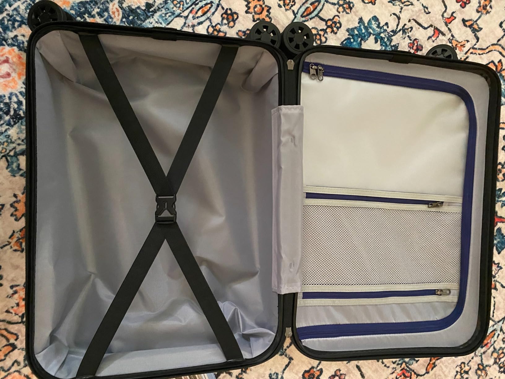 KYME Luggage Sets 2 Piece Hardshell Suitcase with TSA Lock, Black, 20