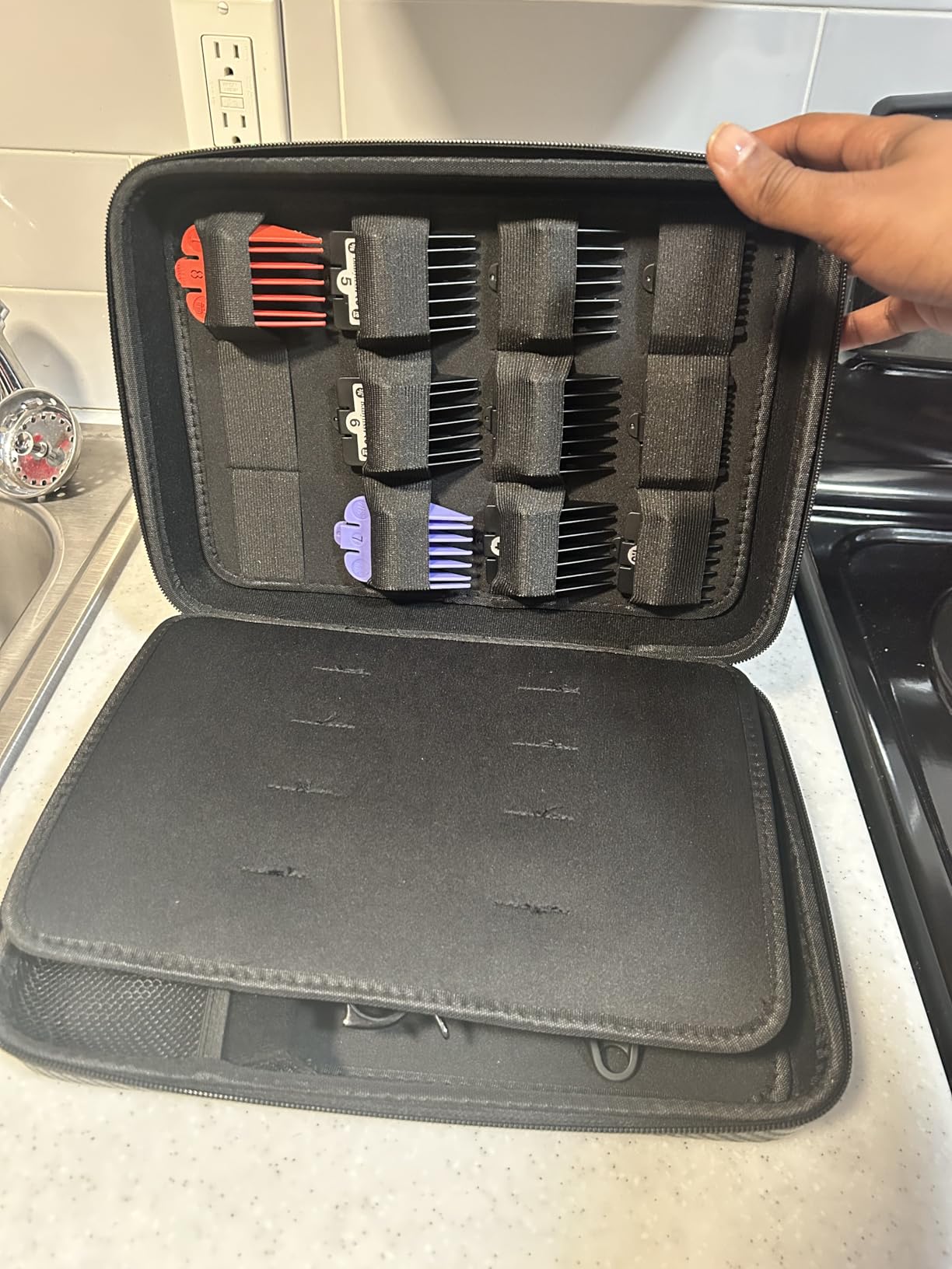 Boobowl Hard Travel Case for Hair Clippers, Barber Tool Organizer - Black | Case Only for Clippers, Trimmers, Guards, Shears, Combs, Chargers and Small Grooming accessories, Travel and Home Grooming customer photo 1