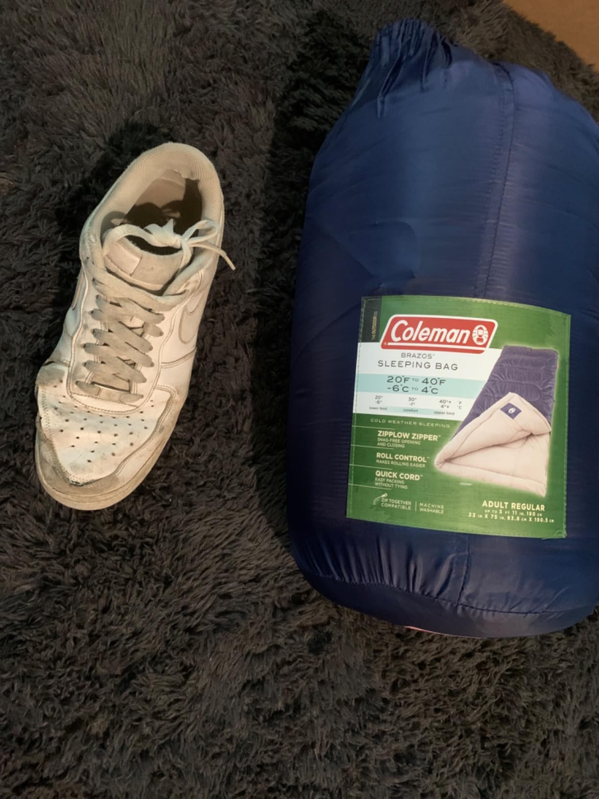 Coleman Brazos 20/30°F Adult Cool-Weather Sleeping Bag with No-Snag Zipper & Stuff Sack, Machine Washable customer photo 2