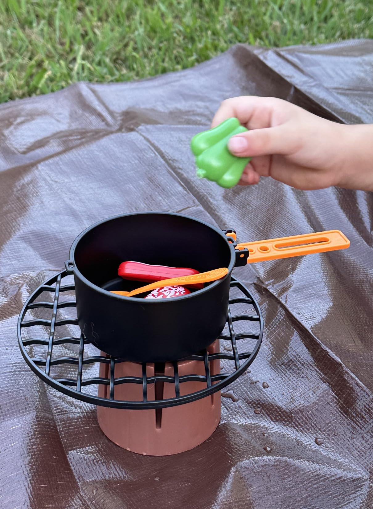 41 PCS Kids Camping Set with Pop Up Tent, Pretend Play Outdoor Toy | Camping Pretend Play Set, Backpack, Cooking Tools, Picnic Accessories, Explorer Gear, Indoor Outdoor Activity customer photo 1