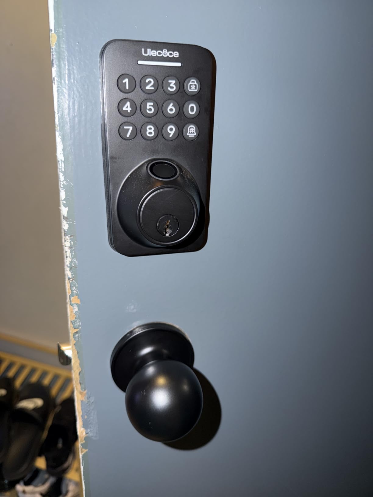 Uleoce Fingerprint Keypad Deadbolt with Knob Set, Keyless Entry Door Lock with App Control, Door Locks for Front Door, Auto Lock and One-Touch Lock, 100+ User Codes and 5 Keys, Easy Installation, Matte Black customer photo 2