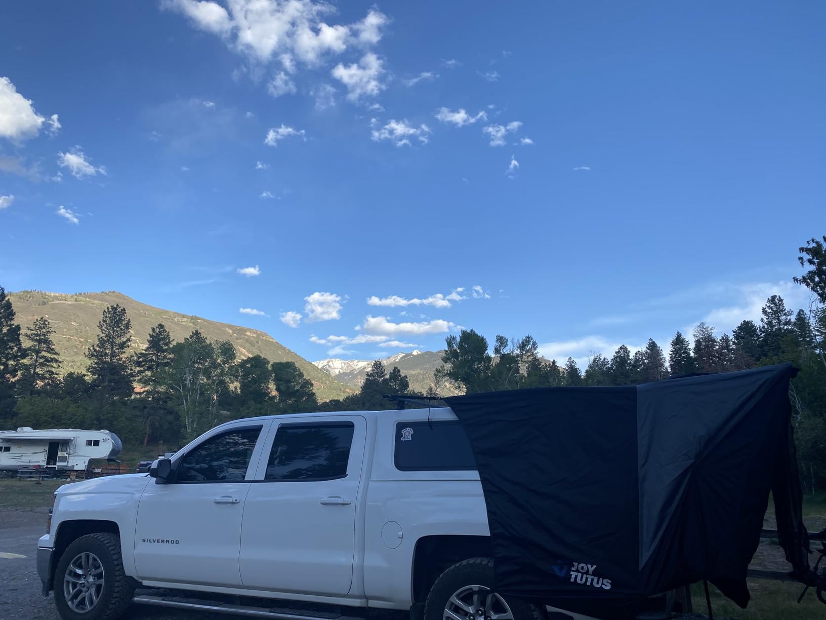 JOYTUTUS Truck Tent with Awning, Truck Bed Tailgate Tent Pickup Camping Tent Canopy (Only Fits Full-Size Truck with Soft Topper or Camper Shell) customer photo 2