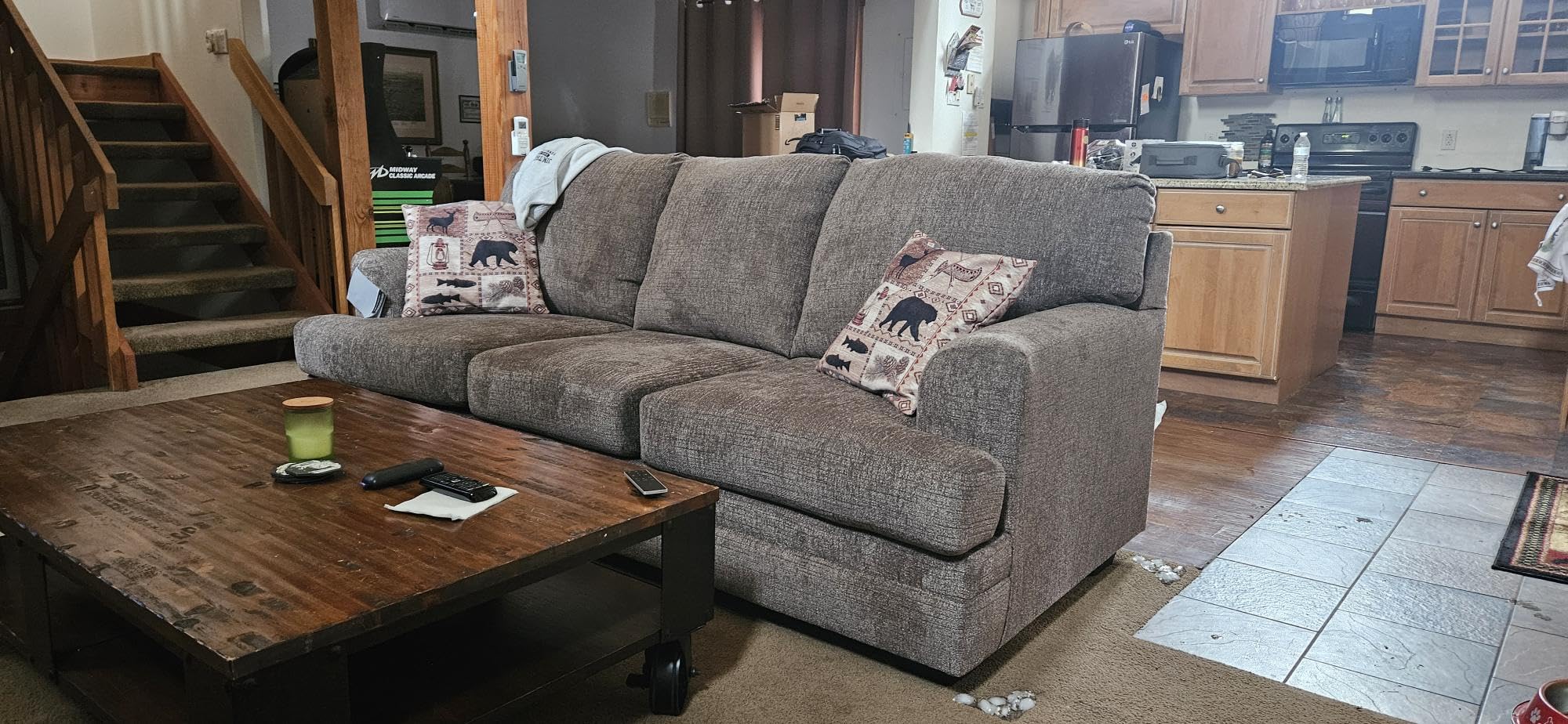 Signature Design by Ashley Stonemeade 3 Seat Chenille Sofa, Nutmeg customer photo 2