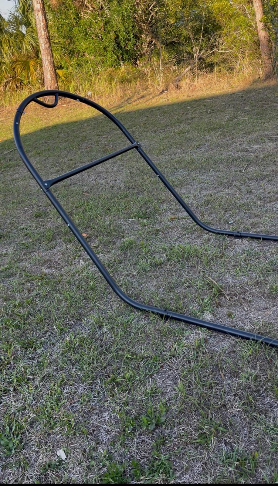 SUNCREAT Universal Steel Outdoor Hammock Stand Only, Heavy Duty, Weather-Resistant Hammock Stand for Outside, Fits 9.5 to 14 Feet Long Hammock, 475-Pound Capacity, Patent Pending, Black customer photo 2