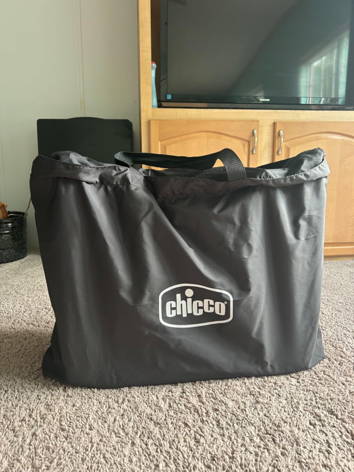 Chicco Alfa Lite Pack and Play Travel Playard, Snap-Open Fold, 13 lbs | Dove/Beige, foldable baby playpen and toddler travel bed, zip-open side panel, GREENGUARD Gold, carry bag included customer photo 2
