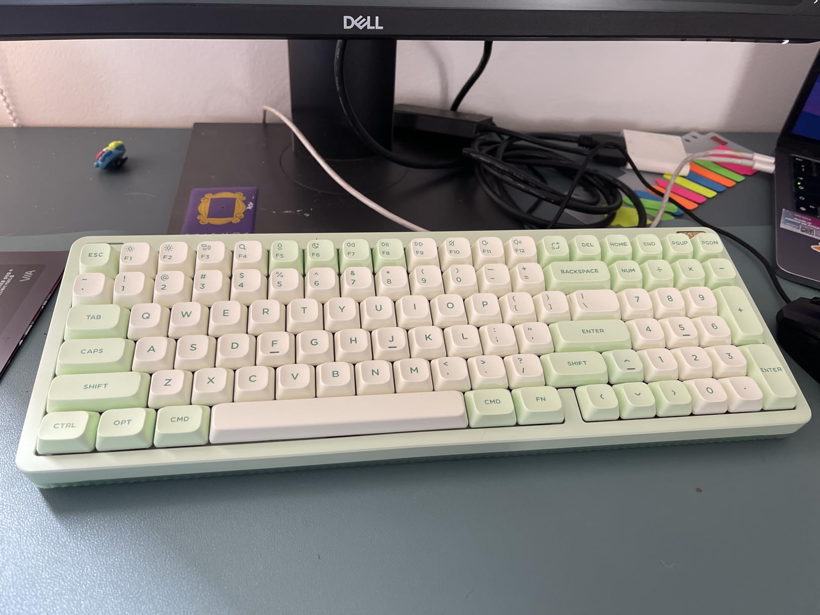 NuPhy Halo96 V2 Wireless Mechanical Gaming Keyboard, Gasket Structure, 96% Hot Swappable, 99 Keys RGB Backlit, Bluetooth/USB-C/2.4GHz, Raspberry Switches (46gf), Green customer photo 2
