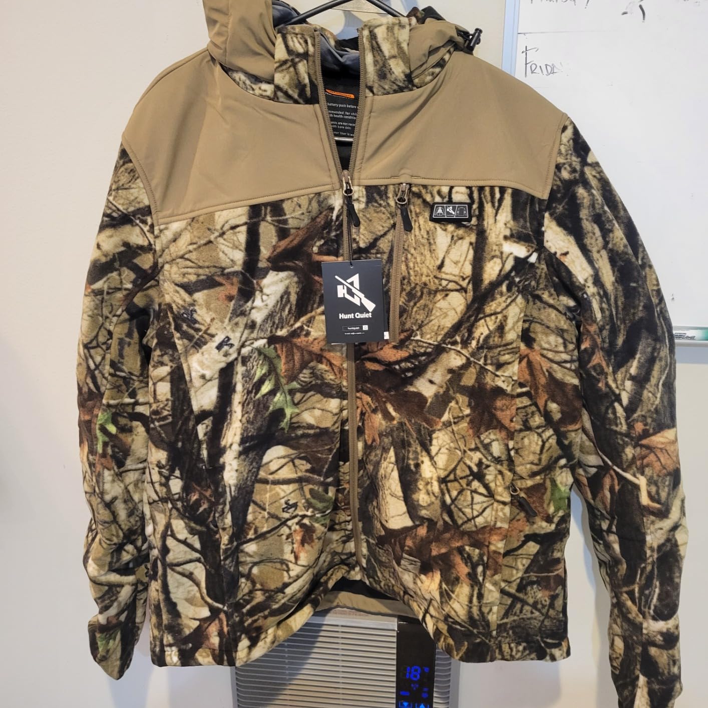 Men's Heated Jacket Fleece with Power Bank, Rechargeable Coat for Hunting (Next Camo G2, Black, Size M-XXL) customer photo 2
