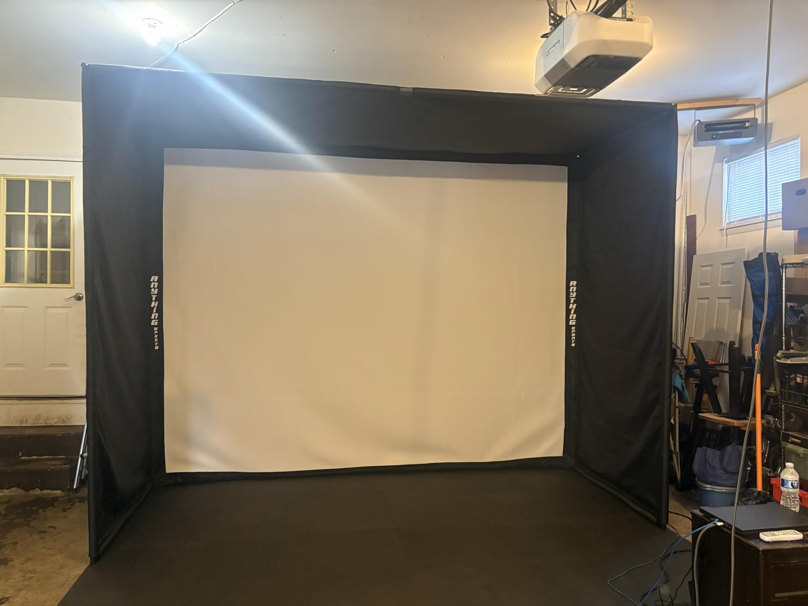 Complete Golf Simulator Enclosure Package - 4K-Ready Impact Screen with Blackout Cage, Projector Mount, Frame Poles, Side Shank Nets customer photo 2