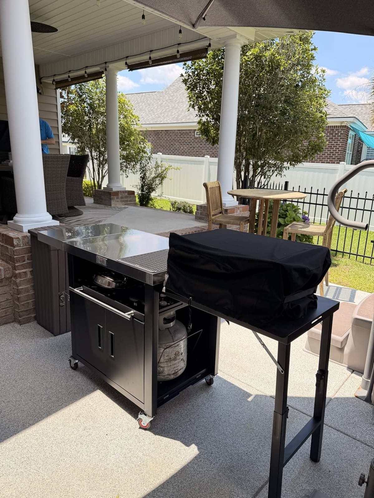 Feasto Outdoor Kitchen Island with Cabinet, 74