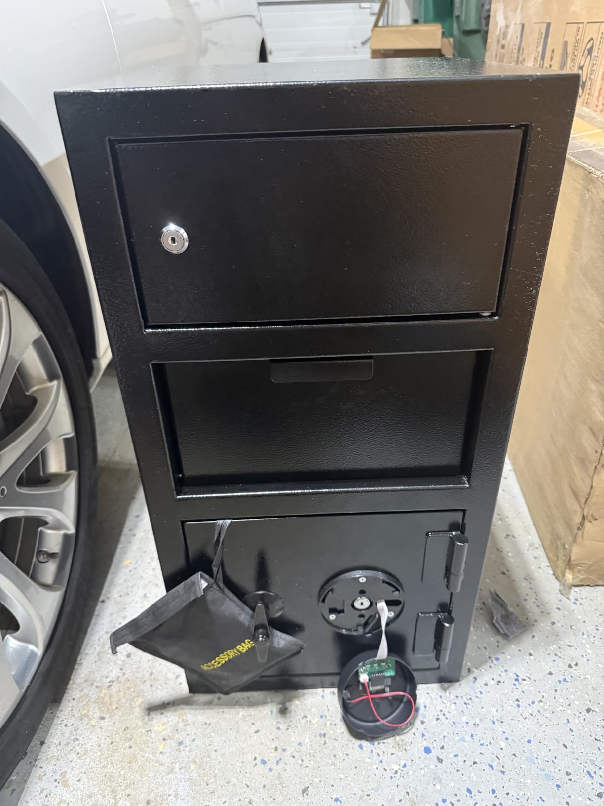 2.6 Cub Depository Drop Safe Fireproof, Front Drop Slot Lock Box with Digital Combination and Anti-Fishing, Silent Deposit Safe Box, Security Money Safe for Cash Slips Expense Business Office Home customer photo 2