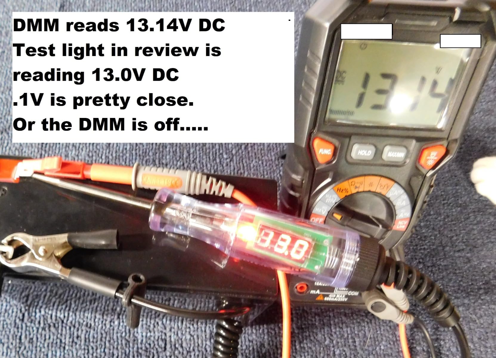 WINAMOO Automotive Test Light with 3-48V LED Digital Voltage Display, Auto Circuit Tester with Voltmeter & Dual Color Polarity Indicate, Electric Test Pen w/Stainless Probe for Car/Truck/SUV Checker customer photo 1