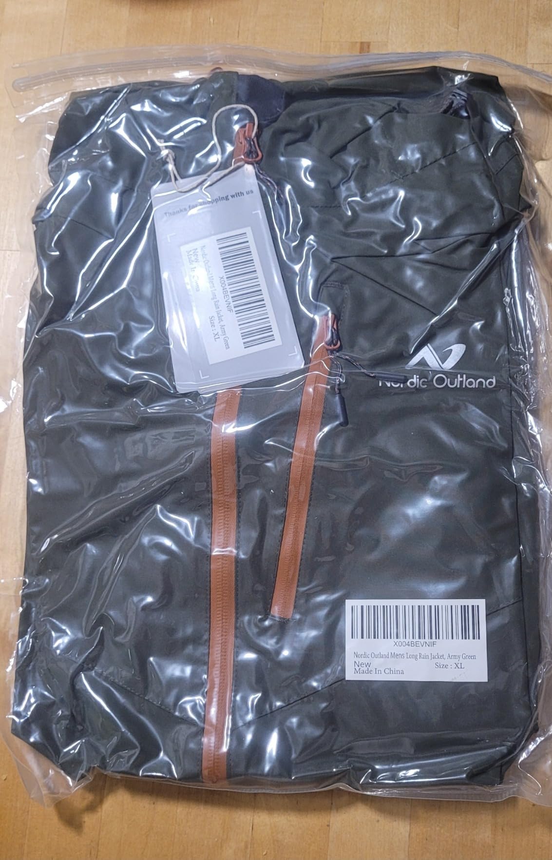 NORDIC OUTLAND Rain Jacket Men, Waterproof Breathable Long Raincoat with Hood Mesh Lining, Windbreaker for outdoor activities customer photo 1