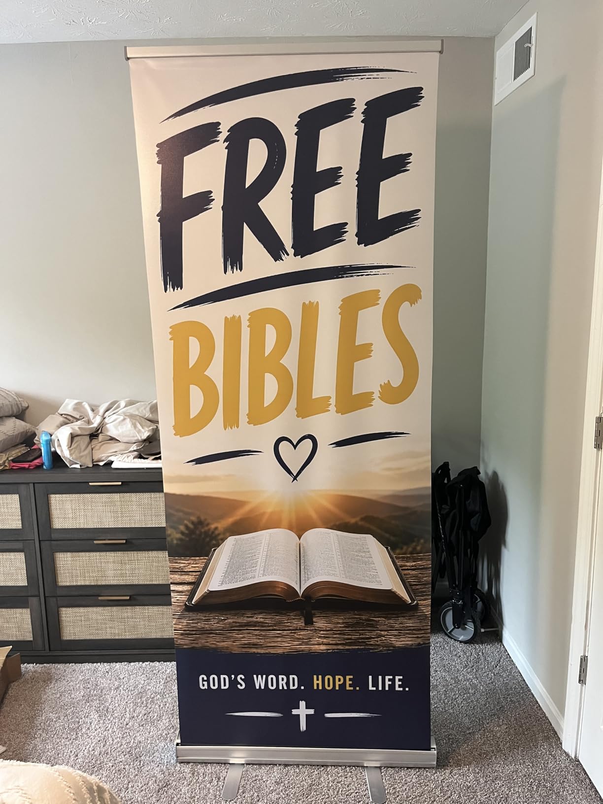 Custom Retractable Banner with Aluminum Stand, Personalized Pop up Banners 33 inch x 81 inch with Portable Travel Case customer photo 2