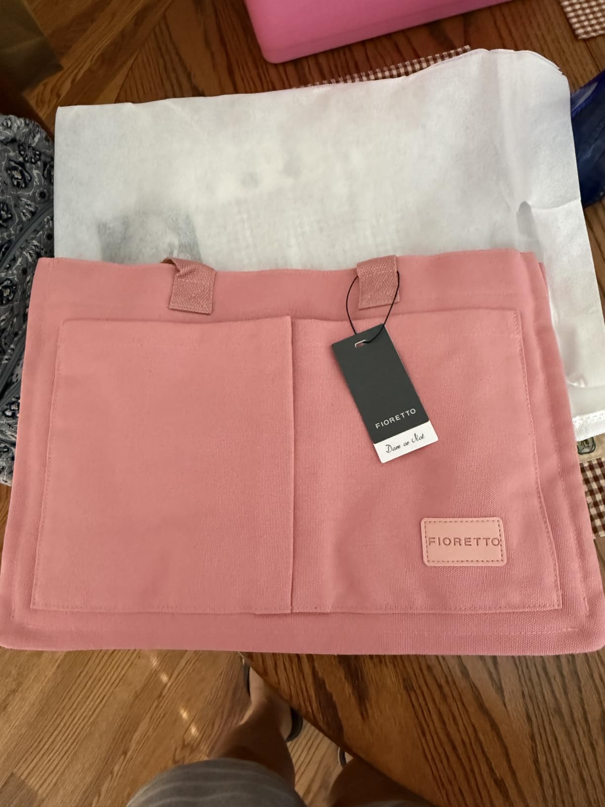 FIORETTO Canvas Tote Bag for Women with Zipper Closure & Individual Compartments for Work College for Teacher & Nurse customer photo 2
