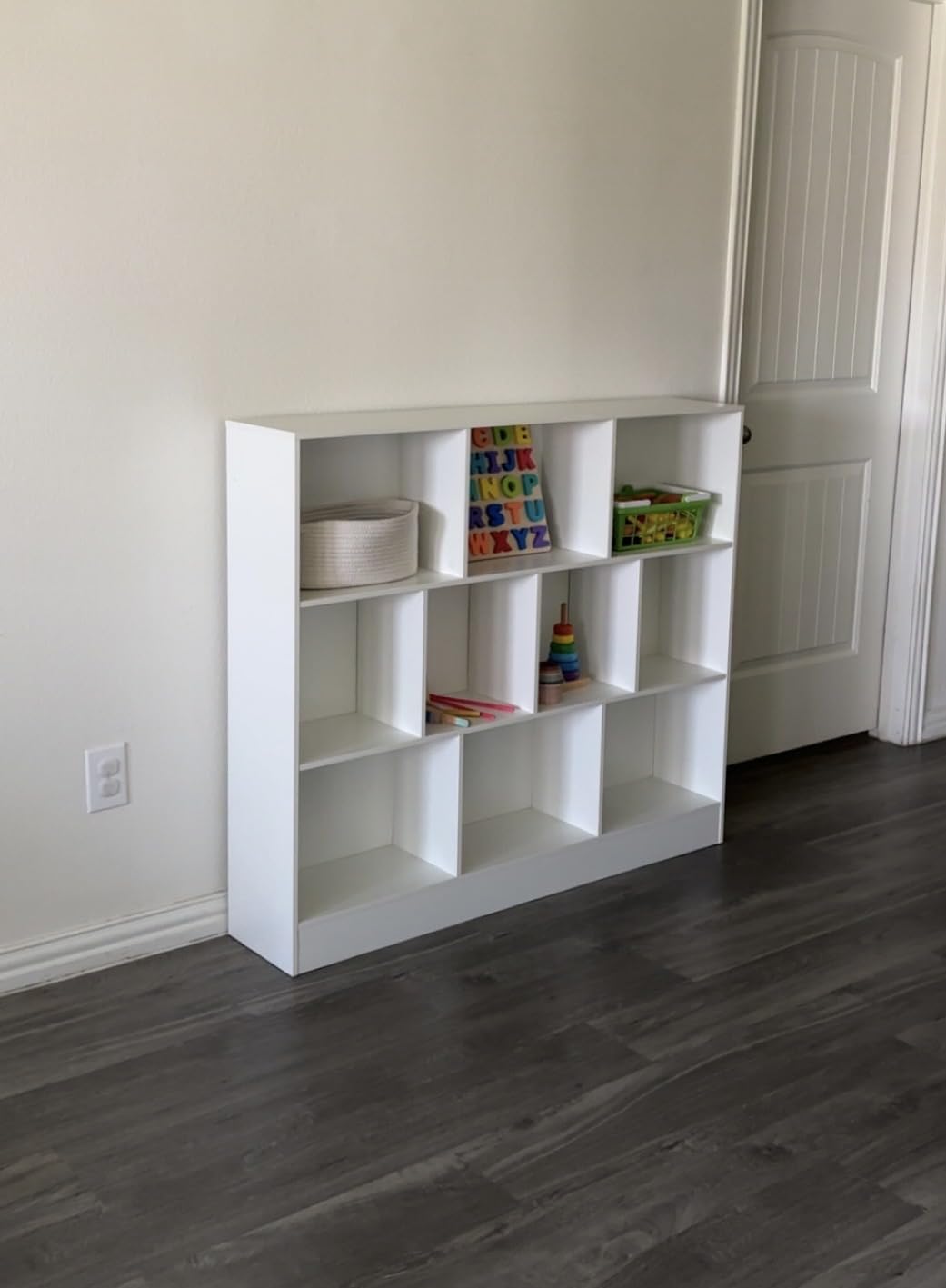 Costzon 10-Cube Bookshelf for Kids, Wooden Toy Storage Organizer w/ 2 Anti-Toppling Kits, 3 Tier Open Shelves & Non-Slip Foot Pads, Montessori Toy Shelf for Kids Rooms, Playroom, Classroom, Nursery customer photo 2