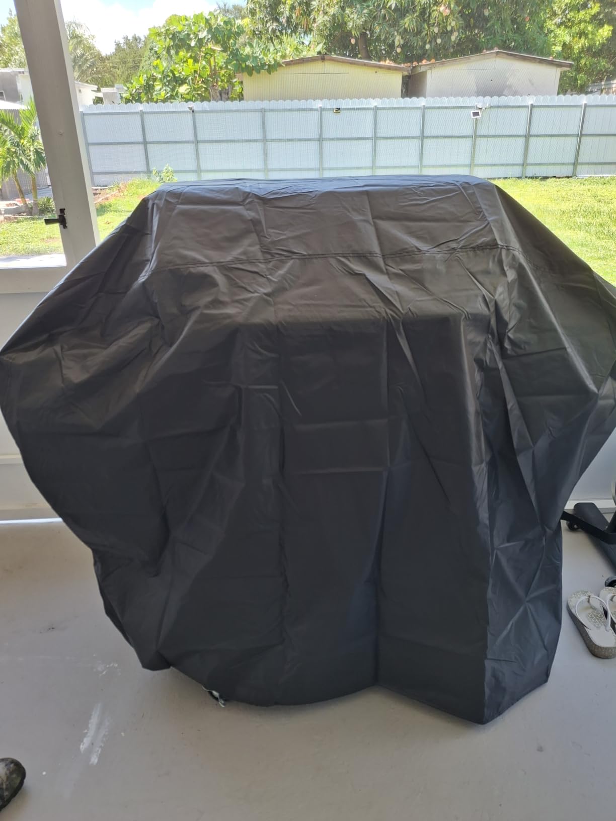 Grill Cover, 58 inch Heavy Duty BBQ Gas Grill Cover for Outdoor Grill, Waterproof, Weather Resistant, Anti-UV, Rip-Proof, Fade Resistant Barbecue Cover with Hook-and-Loop Straps for Most Grills customer photo 2