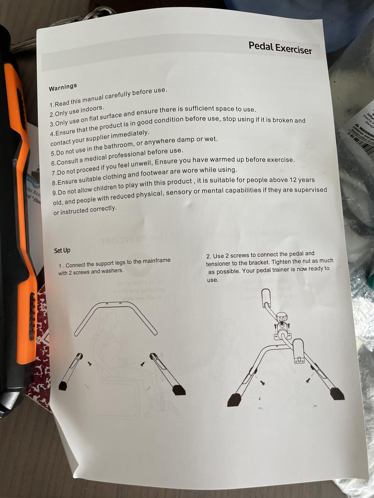 RYGEO Pedal Exerciser Mini Exercise Bike for Leg and Arm Recovery Exercise Lightweight and Portable Floor Bike customer photo 2