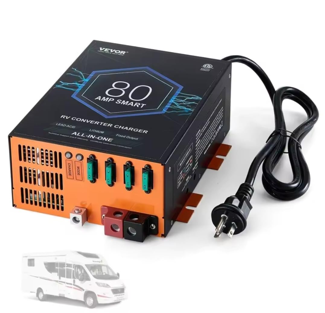 VEVOR RV Converter, 80 Amp, 110V AC to 12V DC RV Power Converter Battery Charger with 4 Stage Smart Charging 13V to 16.5V Adjustable Operating Range, Compatible with Lithium Lead Acid Battery, ETL customer photo 1