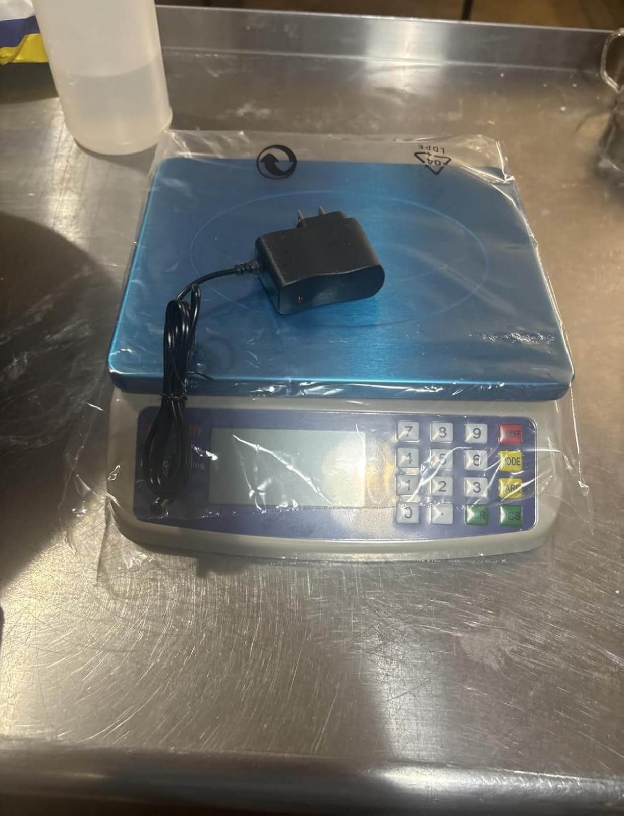 Large Digital Kitchen Scale 40kg/88lb Stainless Steel Price Computing Scale Counting Scale Deli Scale with LCD Display for Baking Bread Cooking Meat Prep Parts and Coins Adapter Included (Black) customer photo 1