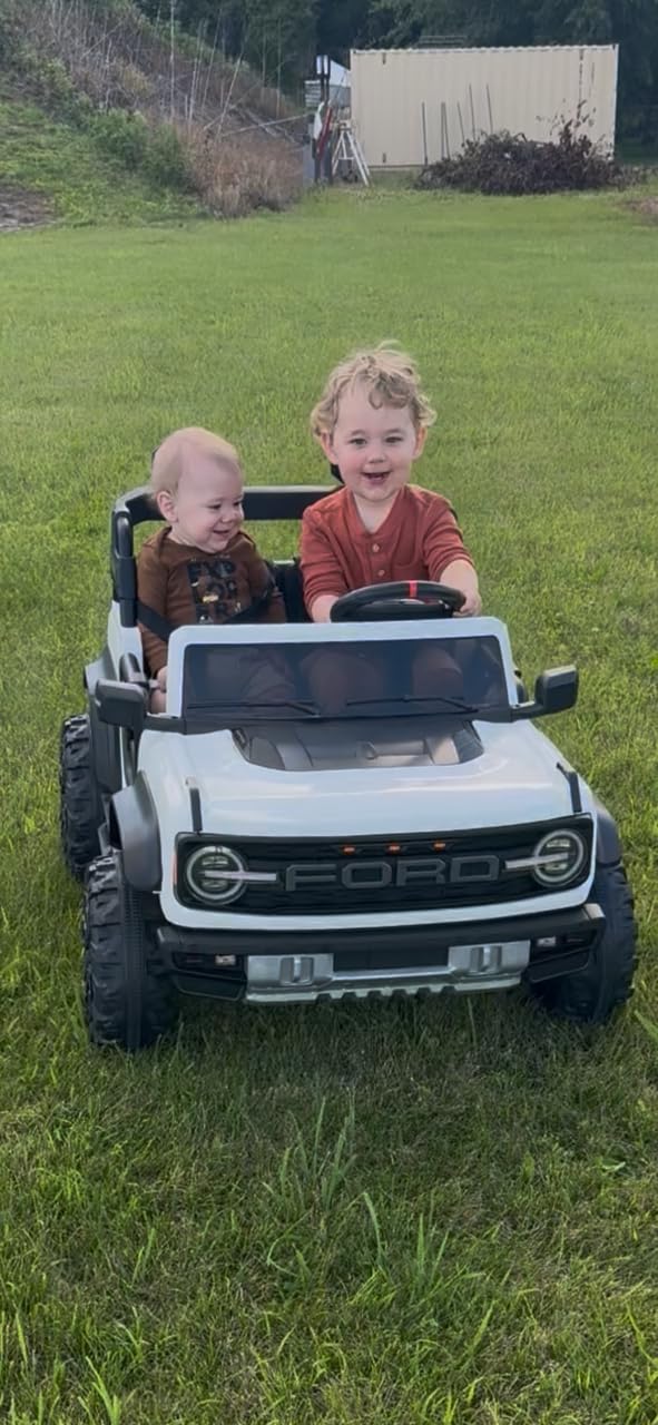 First Ride On Ford Bronco 24V Ride on Toys for Boys & Girls, 2 Seater Kids Electric Car with Remote Control, Kids Ride on Truck with Rear Wheels Suspension, Led Lights, Safety Belt (24V, Red) customer photo 1