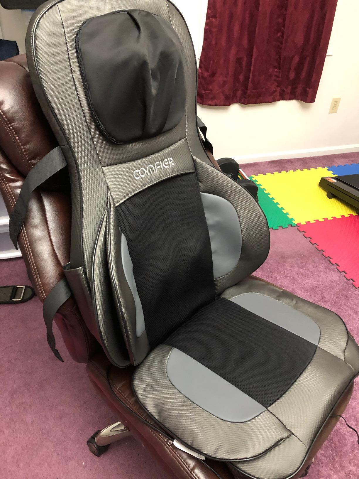 COMFIER Back Massager for Pain Relief Deep Tissue, Shiatsu Neck and Back Massager with Heat, Rolling & Compression Massage Chair Pad for Office Chair, Full Body Massage Chair Gift for Mom Dad customer photo 2