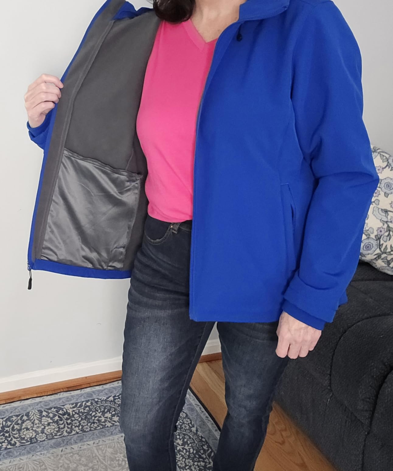 Outdoor Ventures Women's Softshell Jacket with Hood Fleece Lined Waterproof Insulated Windbreaker customer photo 2
