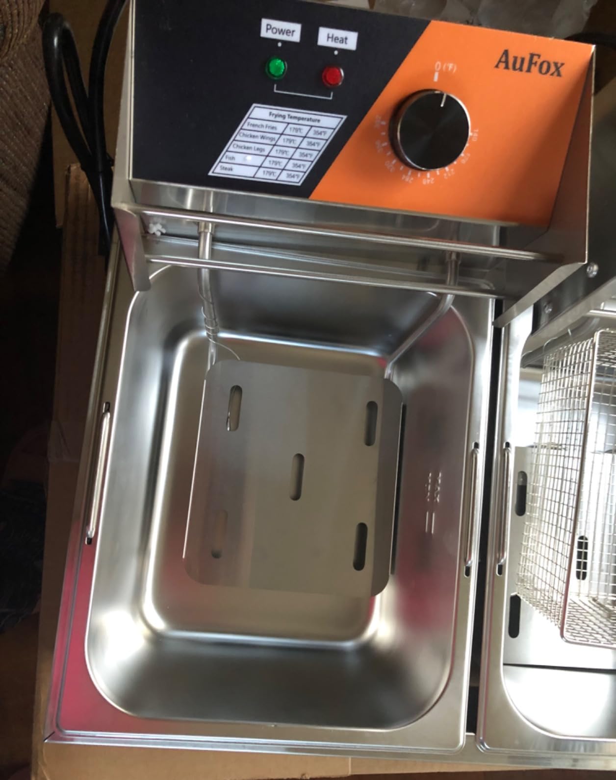 Commercial Deep Fryer 20.7Qt/20L Dual Tank Deep Fryers with Baskets 0.8mm Thickened Stainless Steel Electric Countertop Fryer with Adjustable Temperature, 1700w x2, 110v customer photo 1